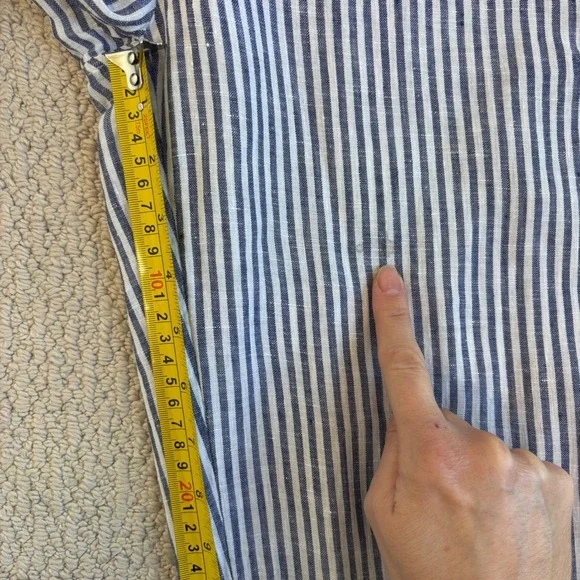 Anthro Cartonnier Blue and White Railroad Stripe Utility Jumpsuit, Size Medium - Picture 6 of 16